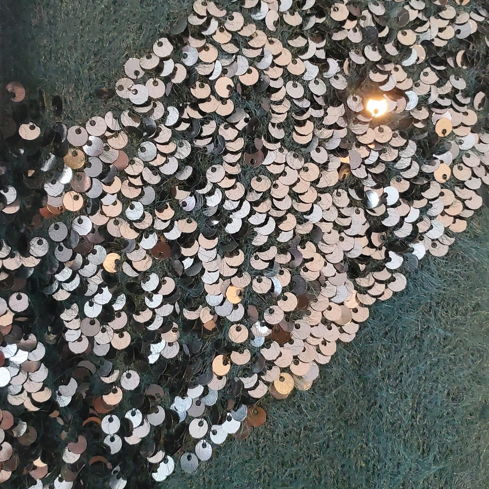 Nine West Green Sweater with Silver Sequins - Picture 3 of 7